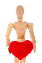 Love confession with wooden dummy