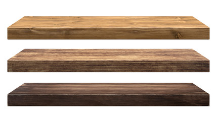 Rustic wooden shelves