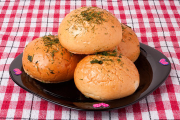 Garlic bread on a plate