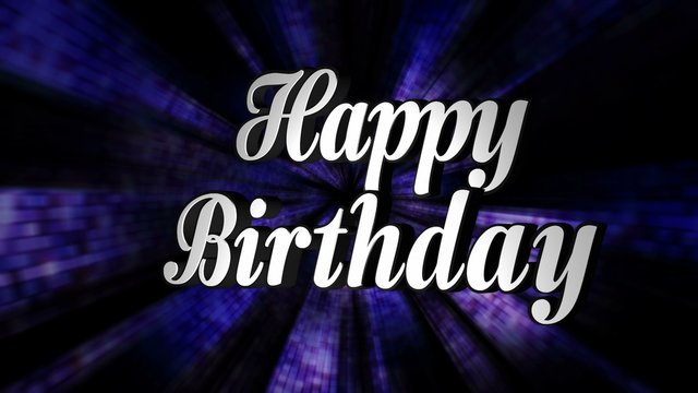 Happy Birthday Animation Rotation Text and Disco Dance Background, with Alpha Channel, Loop, 4k
