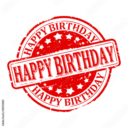 Download "Scratched red round stamp with the words - happy birthday ...