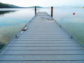 Wooden Dock on a Calm Lake