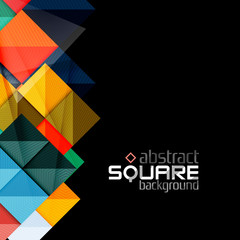Fototapeta premium Glossy color squares on black. Geometric abstract background