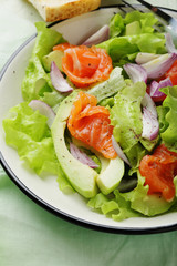 salad with salted salmon