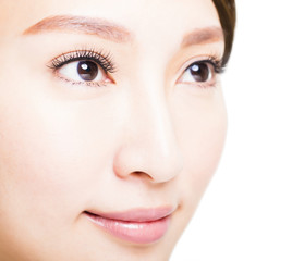 Closeup shot of young beautiful woman eyes