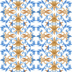 Chinese watercolor seamless pattern