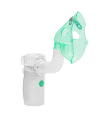 Medical ultrasonic mesh inhaler, nebuliser, nebular with mask. Respiratory medicine. Asthma...