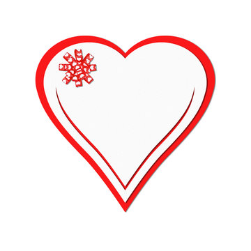 Holiday card. St. Valentines day. Confess his love,  declaration of love, Invitation, decorated bow heart. Isolated on the white.