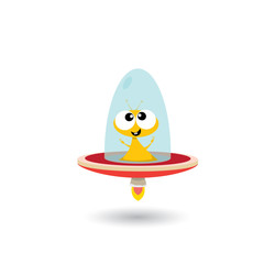 ufo. alien vector. flying saucer