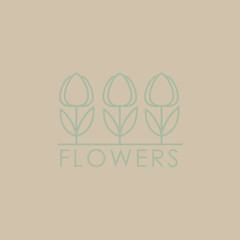 Flower Shop Icon and Lettering Set