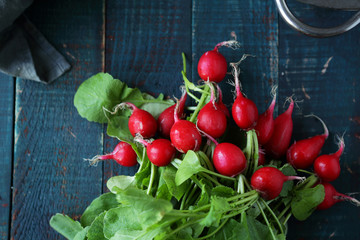  fresh radish on table for salad