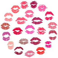 Decorative element with imprints of lipstick