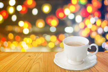 Coffee cup with bokeh background
