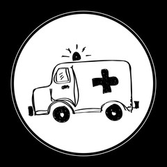 Simple doodle of an ambulance