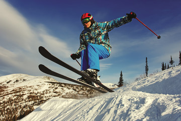 Jumping skier