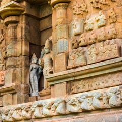 part of wall Great architecture ancient Gangaikonda Cholapuram T