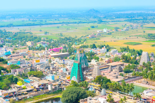 top view renovation of Lord Bhakthavatsaleswarar Temple Gopura (