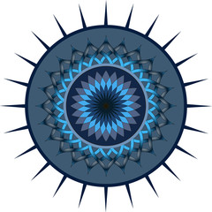 Colorful blue mandala
