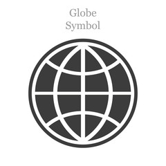 Globe icon flat style on white background