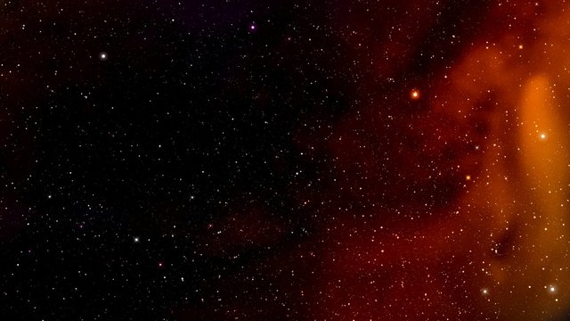 Traveling trough universe filled with stars, nebulae and galaxies. 4K.
