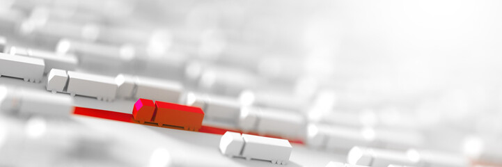 Logistics and transportation 3d rendering