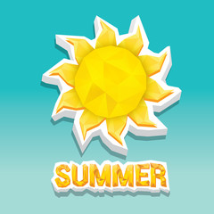 vector summer label. summer icon with sun. 