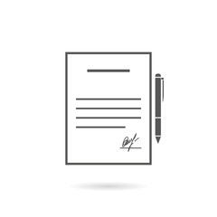 Business contract flat design with pen stylish