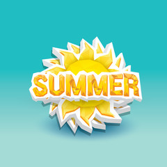 vector summer label. summer icon with sun. 