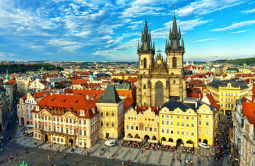 Obraz premium Old Town Hall, Town Square, Church of Our Lady before Tyn, Prague.