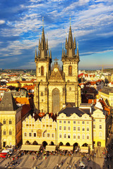 Naklejka premium Church of Our Lady before Tyn, Prague, Czech Republic.
