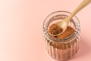 Coconut sugar in a jar