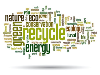 Vector conceptual ecology word cloud isolated