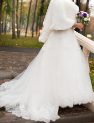 Obraz na płótnie Canvas bride and wedding dress