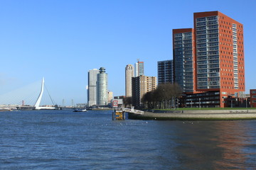Fototapeta na wymiar Rotetrdam, Blick von Katendrecht über die südliche Uferfront
