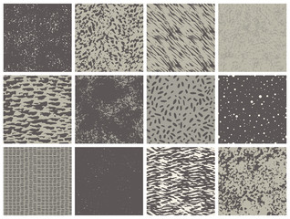Set of hand-drawn abstract textures