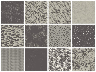 Fototapeta premium Set of hand-drawn abstract textures