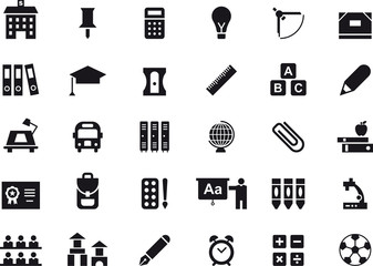 SCHOOL & EDUCATION  glyph flat icons