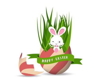 Happy Easter Greeting card with label