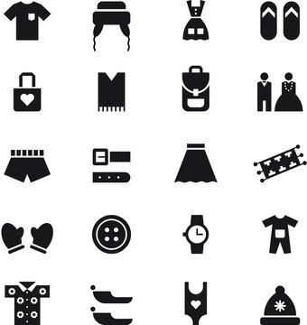 CLOTHES & ACCESSORIES black icons pack