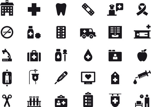 HOSPITAL & MEDICAL black icons pack