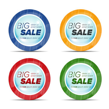 Big sale circle stickers in a bubble