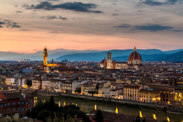 Fototapeta na wymiar Panoramic sunset Florence