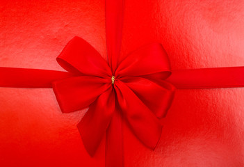 red box with a bow isolated