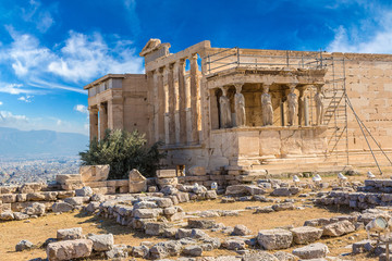 Fototapeta premium Erechtheum temple ruins on the Acropolis in Athens