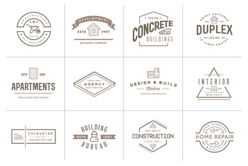 Set of Vector Construction Building Icons Home and Repair can be used as Logo or Icon in premium quality