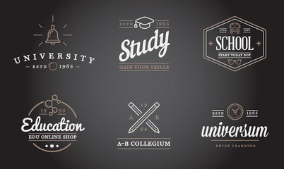 Set of Vector Education Icons Illustration can be used as Logo or Icon in premium quality