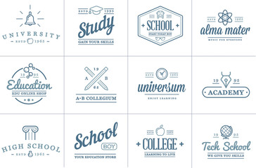 Set of Vector Education Icons Illustration can be used as Logo or Icon in premium quality