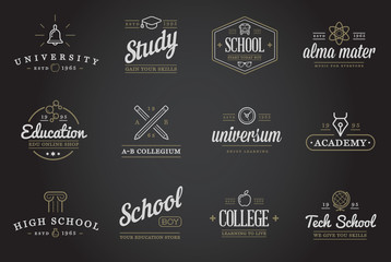 Set of Vector Education Icons Illustration can be used as Logo or Icon in premium quality