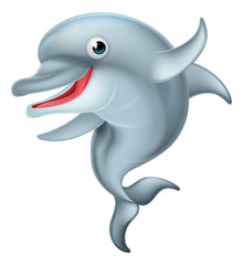 Naklejka premium Cartoon Dolphin