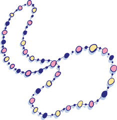 Colorful Beads Necklace Vector Icon Illustration